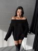 Off-Shoulder Knit Sweater – Long Sleeve(S-XL, 4 Colors, Sexy Drop Neckline, British-Inspired, Work-to-Party Versatile)_ecoleips.com