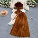 Women's Clothing Two Piece Set Women's Lace Up Waist Tassel Style Top High Waisted Skirt Stylish Clothing For Formal & Casual For Women_ecoleips.com