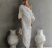 Zen-Inspired Asymmetrical Maxi Dress – Elegant Off-Shoulder Silhouette, Polyester Flowy Boho Dress With Side Slits_ecoleips.com