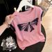 Fashionable Ice Silk Knit Top Thin And Stylish Bow Tie Short Sleeved T Shirt New Summer Style Plus Size Women's Clothing_ecoleips.com