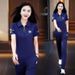 Women's Sporty Two-Piece Set Casual Short-Sleeve Outfit Breathable Summer Flattering Clothing for Moms Sizes M-4XL Colors Black Red Blue_ecoleips.com