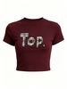 Women's Artistic Print T-Shirt, Crew Neck Short Sleeve Tee, Casual Summer Daily Wear_ecoleips.com