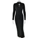 Verve Hot Selling 2025 New Women's Sexy Slim Fit Gathered Hollow Out Long Sleeve Dress_ecoleips.com