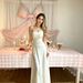 Women's French Sweet Strapless Ruched Off Shoulder Belted Maxi Dress – Designer Summer Gown_ecoleips.com