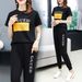 Breathable Activewear Set – Women's Quick-Dry Short Sleeve Top & 7/8 Lounge Pants | Plus Size Friendly (M-4XL) | Casual Streetwear In Classic Colors_ecoleips.com