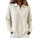 Autumn And Winter Loose And Lazy Wind, Soft And Waxy Women's Lapel Polo Shirt Long Sleeve Button Fur_ecoleips.com