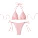 Women's Clothing New Halter Neck Tie Backless Sexy Bikini Summer Beach Pit Stripe_ecoleips.com