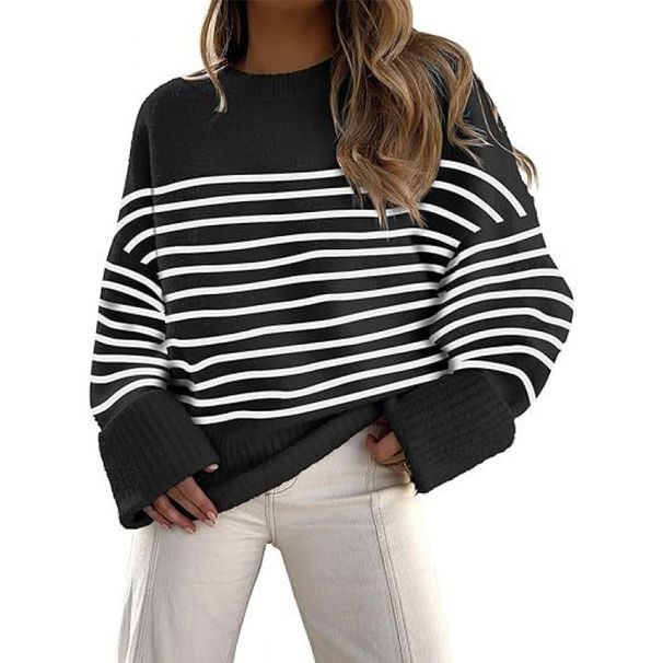 Aria Basics Aria Basics Cross-border 2025 New Popular European American Women's Sweater, Autumn Winter Round Neck Pullover, Loose And Thick_ecoleips.com