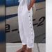 Women's Clothing Women's Stylish Simple Casual Pants Elastic Waist Button Style Fashion Bottoms For Formal & Casual For Women_ecoleips.com