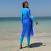 Women's Clothing Long Sleeved Trousers Blue Sunscreen Three Piece Set_ecoleips.com