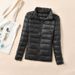 Winter Siyu Plus Size Jacket For Women, New Short Style, Lightweight, Stand Collar, Thickened, Warm, Slim Fit, White_ecoleips.com