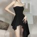 European And American Style 2022 Spring-summer New Women's Fashion Solid Color Sexy Off-shoulder Strapless High-waisted_ecoleips.com
