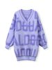 Women's Embroidered Cardigan Sweater – Oversized V-Neck Knit Top With Letter Design For Autumn & Winter_ecoleips.com
