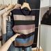 Women's Retro Color Block Striped Knitted Vest Sleeveless Round Neck Spring Autumn New Style Layering Top_ecoleips.com
