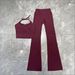 Women's Clothing Women's High Intensity Workout Set Sporty Solid Color Yoga Outfit High Elasticity Slightly Flared Pants_ecoleips.com