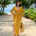 Plus Size Women's Swimsuit Two Piece Four Piece Set Long Sleeved Long Dress Bikini Sexy For Slightly Chubby Girls Concealing Flaws Hot Spring Swimsuit_ecoleips.com