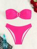 Women's Clothing Solid Color Tube Top Sexy Split Bikini Women's Swimsuit_ecoleips.com