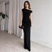 Fashion New Arrival Women Dress Minimalist Intellectual One Shoulder Slim Waisted Ruched Split Hem Dress Elegant Ladies Party Dress_ecoleips.com