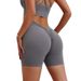 Women's Clothing V-waist Pleated Solid Color Peach Hip Yoga Shorts Sports Running Fitness Tight Three-part Pants_ecoleips.com