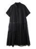 2026 Summer New Mesh Patchwork Vintage Shirt Dresses For Women Short Sleeve Loose Casual Ladies Dress Fashion Elegant Clothing_ecoleips.com