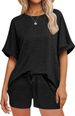2026 Independent Station Summer European And American Hot-Selling Batwing Short-Sleeve T-Shirt Drawstring Shorts_ecoleips.com