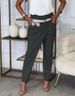 Women's Clothing Autumn New Leisure Solid Color Irregular Slim Casual Pants Women_ecoleips.com