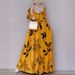 Muslim Women's Floral Print Long Sleeve Bohemian Maxi Holiday Sun Dress For Women_ecoleips.com