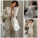 European And American 2026 Sparkling Silver Sequined V-Neck Suit Jacket And Wide Leg Pants Two-Piece Set_ecoleips.com