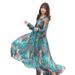 2023 Chiffon Long Sleeve Summer European And American Foreign Trade Women's Beach Vacation Dress_ecoleips.com