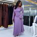 Spring Fashion Women's Long Sleeve Printed Dress American Style Waist Cinching Slanted Neck Design For Date Party_ecoleips.com