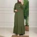 In Stock Ethnic Clothing Arabic Long Dress Solid Color Puff Sleeve Ruffle Elegant Vintage Robe_ecoleips.com