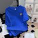 Women's Oversized Heavyweight Cotton Short Sleeve T-Shirt – Soft Relaxed Fit With Smiley Grid Print In 11 Colors_ecoleips.com