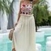 Blouse Women's Clothing Random Colors Hand Crocheted Flower Splicing Bamboo Cloth Wood Ear Edge Long Skirt Beach Dress_ecoleips.com