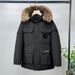 Premium Faux Fur Trim Parka Coat For Men & Women - 650fp Down Filled, Detachable Hood, Water-Resistant Polyester, Winter Warmth_ecoleips.com