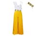 C8605 European American Women's Clothing Foreign Trade Sexy Ruffled Sleeveless Top And Wide-leg Pants Fashion Set_ecoleips.com