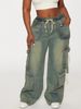 Y2K Cargo Jeans – Baggy Streetwear Denim Pants With Utility Pockets (Navy Blue, S-XL)_ecoleips.com