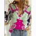 Aria Basics Aria Basics Cross-Border European And American Women's 2025 Summer New Fashion Map Print Long Sleeve Shirt For Women_ecoleips.com