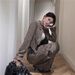 American Retro Style Short Biker For Women, Spring Autumn 2025 New Suede Coffee Color Cool And Stylish Jacket_ecoleips.com