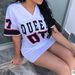 Cross-Border New European And American Women's Casual Hip-Hop 07 Letter Print Spring Summer Short Sleeve T-Shirt Dress_ecoleips.com