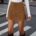 European And American Cross-border Four-season Plus-size Casual Fashion High-waisted Slit Hem Buttoned Side Women's_ecoleips.com
