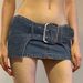 American Style Spicy Girl Design Two-Layer Ultra-Short Denim Vintage Waist Large Button Hip-Lifting Half Skirt_ecoleips.com