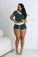 Women's Clothing Casual Sports High Elastic Yoga Fabric Striped V Neck Two Piece Suit_ecoleips.com