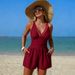 Women's One Piece Swimsuit European American Style Solid Color Sporty Conservative Cross Design With Pockets Bikini_ecoleips.com