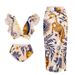 Women's Ethnic Print Ruffled Bikini Set - Stylish Two-Piece Swimsuit With Split Design_ecoleips.com