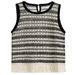 Women's Clothing Tassel Hem Hollow Sleeveless Striped Beautiful Design Niche Vest T Shirt_ecoleips.com