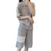 Women's Clothing Two Piece Sportswear Set Korean Style Waffle Print Striped Polo Shirt And Shorts Casual Outfit_ecoleips.com