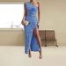 Women's Clothing Sexy Top Fishtail Floor Length Skirt Sequined Slit Dress_ecoleips.com