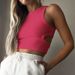 New Summer Women's Sporty Short Crop With Hollow Design, Sleeveless Tank Top For Layering_ecoleips.com