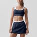 Women's Color Block Sports Bra And Skirt Set White Striped Camisole Running Tennis Yoga Wear Two Piece Cross Border Style_ecoleips.com
