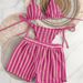 Women's 3 Piece Halter Neck Bikini Set with Mesh Cover-Up Sexy And Stylish Swimwear_ecoleips.com